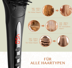 Glättbürste Ionenbürste für alle Haartypen