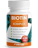 Biotin hochdosiert 10.000 mcg - 365 Biotin Tabletten mit Zink & Selen...