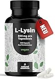 L-Lysin hochdosiert - 400 Kapseln - 800mg pures L Lysin pro Portion -...