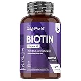 Biotin Tabletten - 12.000mcg je Portion - 365 vegane Tabletten -...