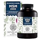 NATURE LOVE® MSM 2000mg mit Vitamin C - 365 laborgeprüfte Tabletten...