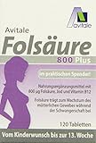 Avitale Folsäure 800 plus mit Vitamin B12 und Jod, 120 Tabletten im...